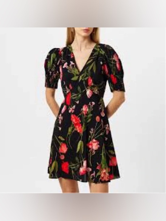Ted Baker Dresses & Skirts - Ted Baker Black Floral Midi Dress with Pink & Red Blooms